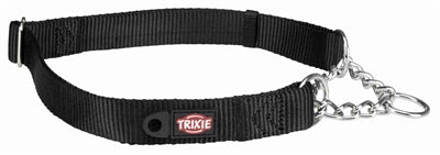 Trixie Hundehalsband Premium Halb-Slip-Halsband Schwarz